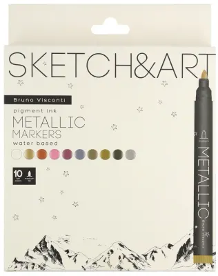 BRUNO VISCONTI METALİK MARKER SKETCH & ART 10 RENK 22-0097