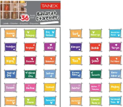 TANEX BAHARAT ETİKETİ-5 PP OPAK 2 Lİ MTC-605