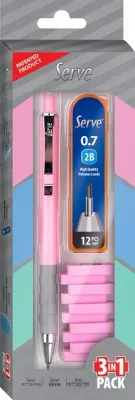 SERVE VERSATİL KALEM STEPS OKUL SETİ 0.7 FOSFORLU ŞEKER PEMBE SV-STEPS07MINSTEPSGSP