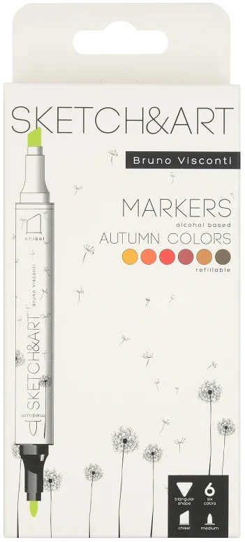 BRUNO VISCONTI TWIN MARKER SKETCH &amp; ART 6 RENK SONBAHAR 22-0081/01