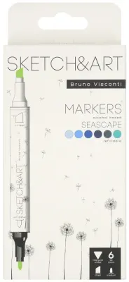 BRUNO VISCONTI TWIN MARKER SKETCH & ART 6 RENK DENİZ MANZARASI 22-0081/10