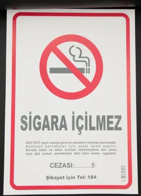 DİLMAN SİGARA İÇİLMEZ LEVHASI 50x70 24 LÜ 3124