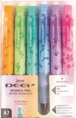 SERVE VERSATİL KALEM DEEP 0.7 SET 6 LI DOĞA PASTEL PET SV-DEEP0.7DPAS6PKR