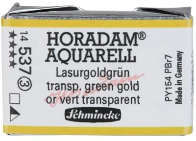 SCHMİNCKE HORADAM AQUARELL ARTİST SULU BOYA TAM TABLET SERİ 3 537 TRANSPARENT GREEN GOLD 14537043