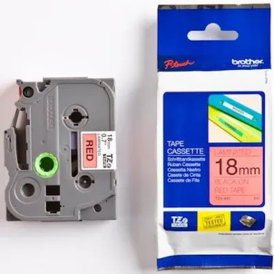 BROTHER PTOUCH ETİKET 18MM KIRMIZI-SİYAH TZ441