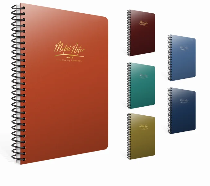 GIPTA DEFTER METAL NOTES A4 SPİRALLİ PP KAPAK 60 YP. KARELİ 6132