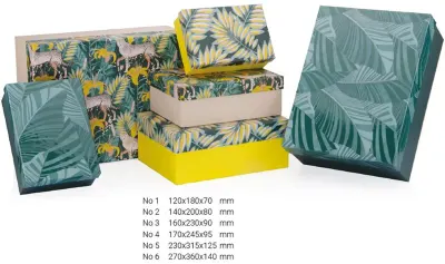 GIPTA KUTU SETİ 6 LI TROPICAL DİKDÖRTGEN BX66950