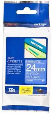 BROTHER PTOUCH ETİKET 24MM MAVİ-BEYAZ TZ555