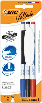BIC BEYAZ TAHTA KALEMİ VELLEDA ÇOCUK 1721 3 LÜ POŞET KARIŞIK RENK+SİLGİLİ 875708