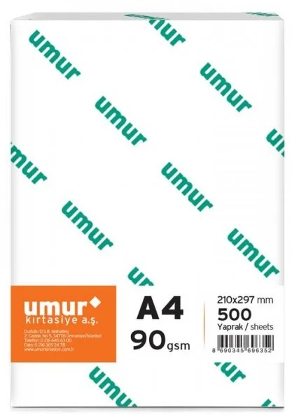 UMUR GRAMAJLI FOTOKOPİ KAĞIDI A4  90 GR 500 LÜ 30002419