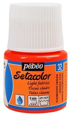 PEBEO KUMAŞ BOYASI SETACOLOR TRANSPARENT 45 ML 329*32 FOSFORLU ORANGE