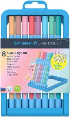 SCHNEIDER TÜKENMEZ KALEM SLIDER EDGE SET  8 Lİ PASTEL RENK SCT738