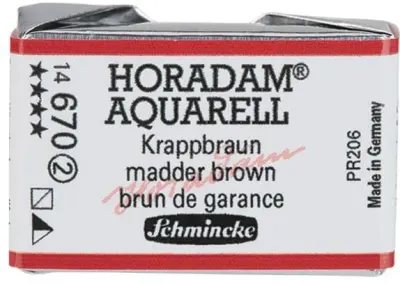 SCHMİNCKE HORADAM AQUARELL ARTİST SULU BOYA TAM TABLET SERİ 2 670 MADDER BROWN 14670043