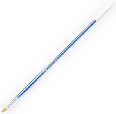 PEBEO AKRİLİK BOYA FIRÇASI 555 SERİSİ GOLDEN SENTETİK DÜZ KESİK MAVİ UZUN SAP NO:4 555/4