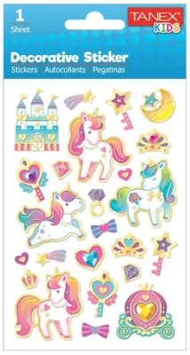 TANEX STICKER UNICORN SERİSİ 6 ADET TNX-25077