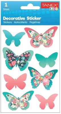 TANEX STICKER KELEBEK SERİSİ 6 ADET TNX-25079