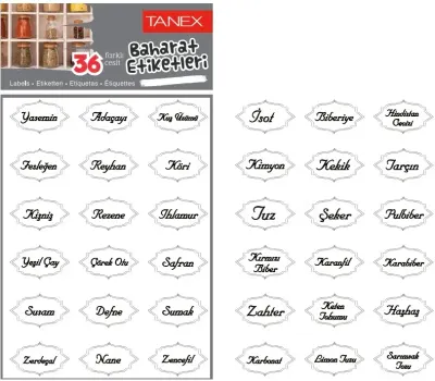 TANEX BAHARAT ETİKETİ-3 PP ŞEFFAF 2 Lİ MTC-603