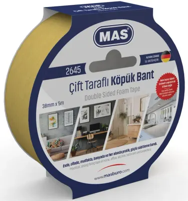 MAS ÇİFT TARAFLI KÖPÜK BANT 38MM X 5M 2645