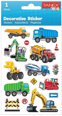 TANEX STICKER İNŞAAT MAKİNALARI SERİSİ 6 ADET TNX-25068