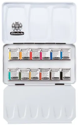 SCHMİNCKE AKADEMİE AQUARELL METAL KUTU SULU BOYA SETİ 12 X YARIM TABLET 75112 75112097
