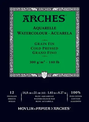 ARCHES SULU BOYA BLOĞU WC HP PA WHNA 14.8x21 300 GR 12 SF A1795095