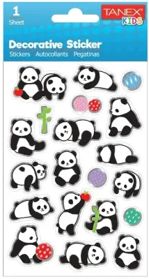 TANEX STICKER PANDA SERİSİ 6 ADET TNX-25060