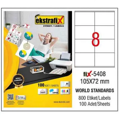 EKSTRAFİX LASER ETİKET 105x72 MM FİX-5408