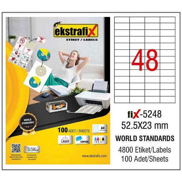 EKSTRAFİX LASER ETİKET 52.5x23 MM FİX-5248