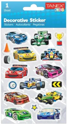TANEX STICKER YARIŞ ARABASI SERİSİ 6 ADET TNX-25055