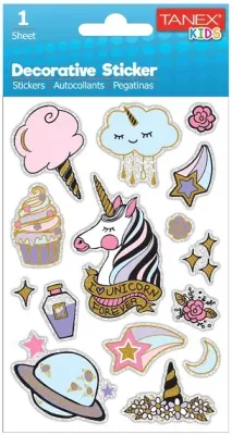 TANEX STICKER UNICORN SERİSİ 6 ADET TNX-25016