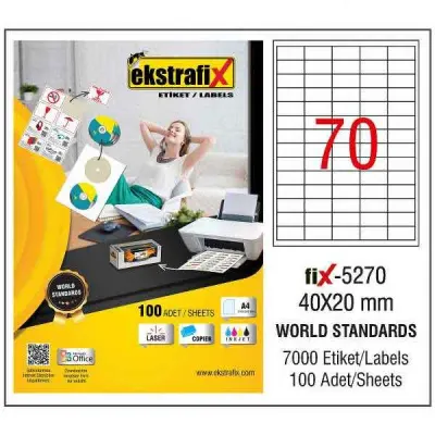 EKSTRAFİX LASER ETİKET 40x20 MM FİX-5270