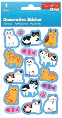 TANEX STICKER KEDİ SERİSİ 6 ADET TNX-25057