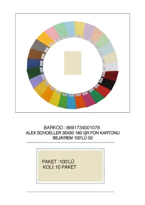 ALEX FON KARTONU 160GR 35X50 BEJ-KREM 100 LÜ 02