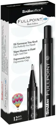 SCRIKSS OFFICE VERSATİL KALEM FULL POINT BLACK EDITION 0.7 LACİVERT 12 Lİ KUTU