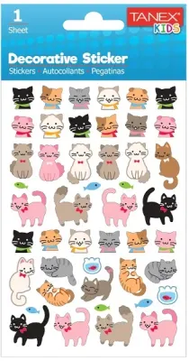 TANEX STICKER KEDİ SERİSİ 6 ADET TNX-25023