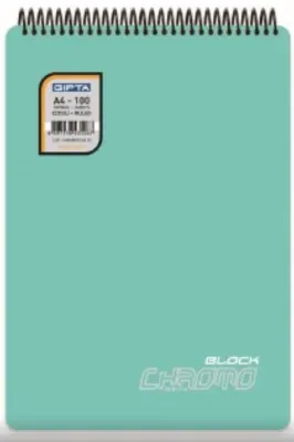 GIPTA BLOKNOT CHROMO BLOCK A6 SPİRALLİ PP KAPAK 80 YP. ÇİZGİLİ 6097