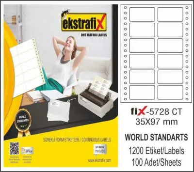 EKSTRAFİX BİLGİSAYAR ETİKETİ FİX-5728 35x97 MM