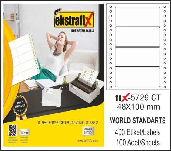 EKSTRAFİX BİLGİSAYAR ETİKETİ FİX-5729 48x100 MM