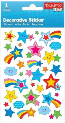 TANEX STICKER KUYRUKLU YILDIZ SERİSİ 6 ADET TNX-25013