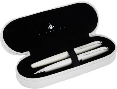 STEELPEN DOLMA KALEM+TÜKENMEZ KALEM SET TRUVA SERİSİ BEYAZ 0169