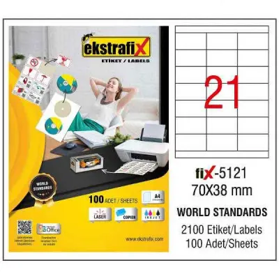 EKSTRAFİX LASER ETİKET 70x38 MM FİX-5121