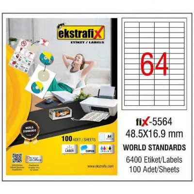 EKSTRAFİX LASER ETİKET 48.5x16.9 MM FİX-5564