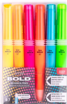 SERVE VERSATİL KALEM BOLD 0.7 SET 6 LI PET SV-BD0.7FOS6PKR