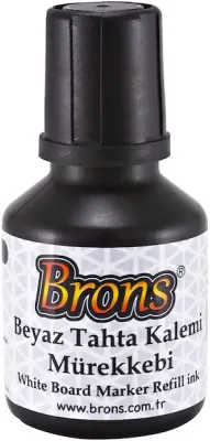 BRONS BEYAZ TAHTA KALEMİ  MÜREKKEBİ  30 CC SİYAH BR-350