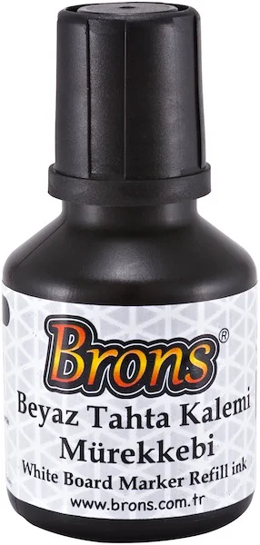 BRONS BEYAZ TAHTA KALEMİ  MÜREKKEBİ  30 CC SİYAH BR-350