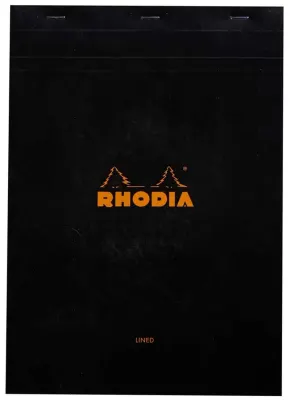 RHODIA BLOKNOT BASIC DİKİŞLİ A4 80 GR 80 YP ÇİZGİLİ SİYAH RA186009