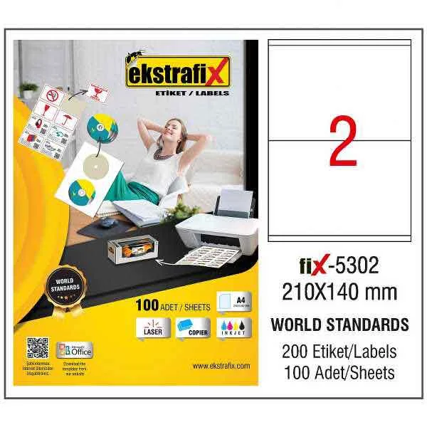 EKSTRAFİX LASER ETİKET 210x140 MM FİX-5302