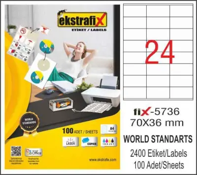 EKSTRAFİX LASER ETİKET 70x36 MM FİX-5736