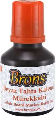 BRONS BEYAZ TAHTA KALEMİ  MÜREKKEBİ  30 CC TURUNCU BR-385