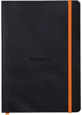 RHODIA DEFTER RHODIARAMA YUMUŞAK DERİ KAPAK ELASTİK BANTLI A5 90 GR 80 YP DOT SİYAH RY117452